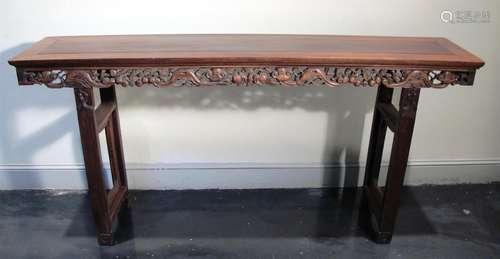 A long Chinese hongmu altar table, 19th century