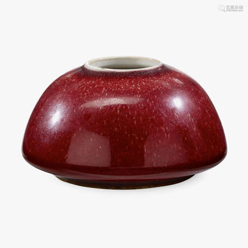 A Chinese oxblood glaze domed brush washer, 18th century