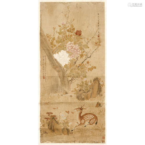 AFTER YUN SHOUPING, LATE QING DYNASTY, DEER AND PEONY