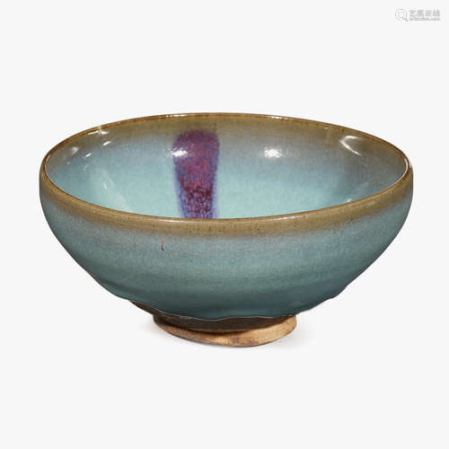 A Chinese Jun-type earthenware bowl with purple splash to interior, early qing dynasty