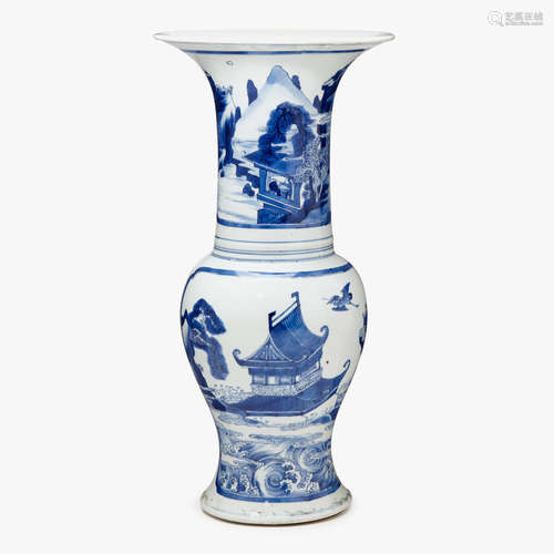 A Chinese blue and white porcelain yenyen vase, kangxi period