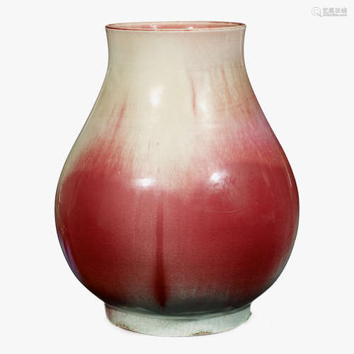 A large Chinese flambé glazed porcelain 'Hu' vase, 19th century