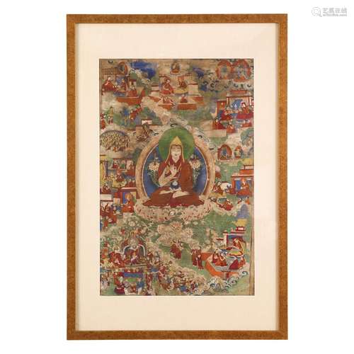 A Sino-Tibetan thangka depicting Tsongkhapa, 19th century