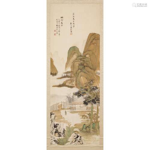 ZHANG SHIYUAN/KEHE (1898-1960), DATED 1925, SCHOLAR UNDER THE WUTUNG TREE