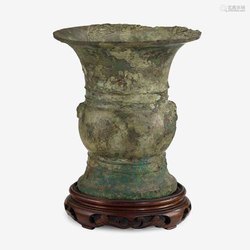 A Chinese archaic bronze 'Zun' ritual wine vessel, early western zhou dynasty, 11th century bce