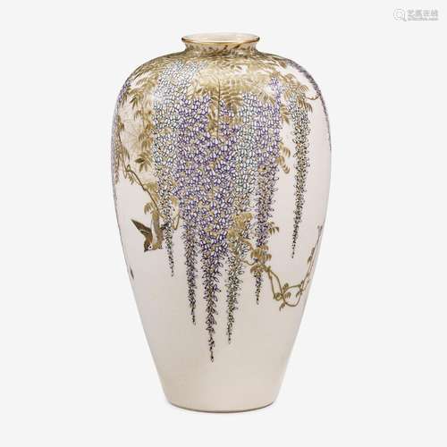 A fine Japanese gilt and enamel ovoid vase, signed yabu meizan, meiji period