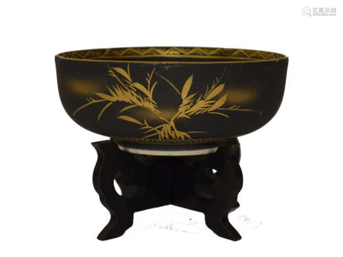 Japanese Porcelain Bowl with Gilded Design