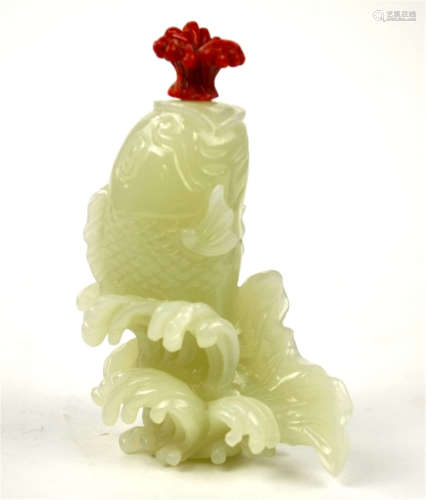 Chinese Carved Jade Snuff Bottle