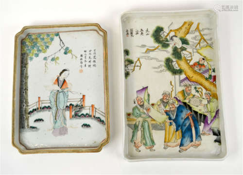 Two Chinese Porcelain Famille Rose Dishes