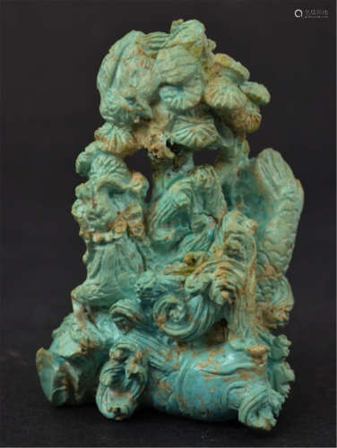 Chinese Turquoise Carved Sculpture