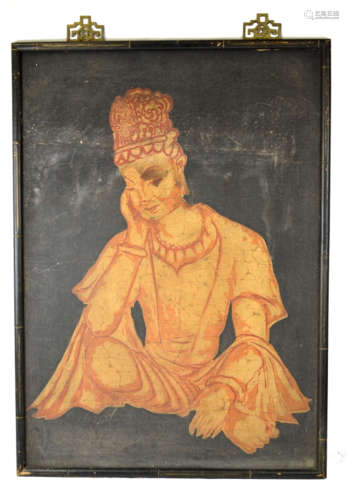 Chinese Batik Painting with Buddha