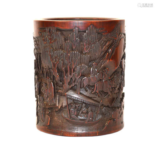 Chinese Carved Bamboo Brush Pot