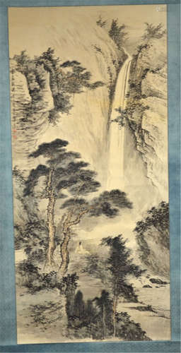 Chinese Watercolor Painting on Scroll