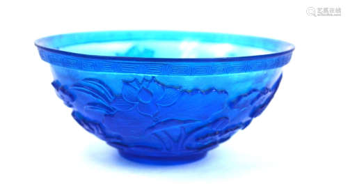 Chinese Blue Peking Glass Bowl