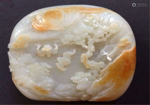 Chinese  Ziliao White Jade Carving, Qing Dynasty