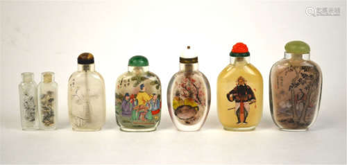 Six Chinese Painted Snuff Bottles
