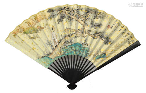 Chinese Painted Paper Fan