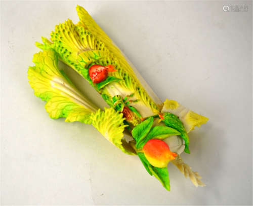 Chinese Carved Bone Cabbage Form