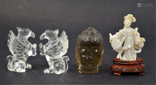 Four Chinese Carving Objects