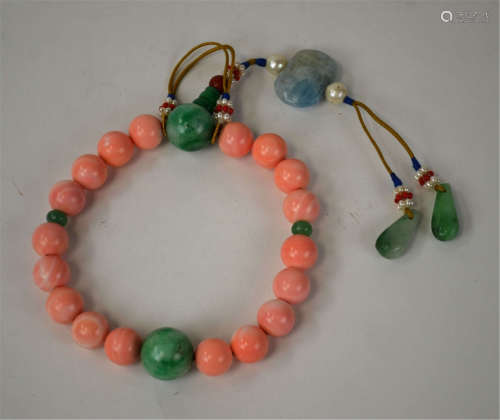 Chinese Beads with Jadeite Accent