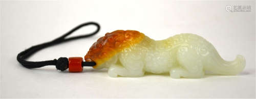 Chinese Carved Jade Toggle Figure of Lion
