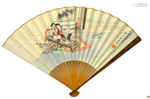 Chinese Painted Paper Fan