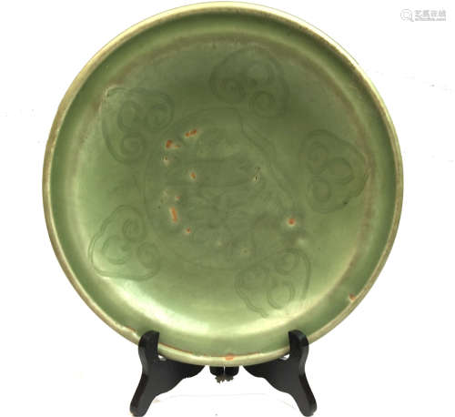 Chinese Longquan Glazed Porcelain Charger, Ming