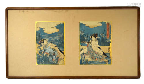 Japanese Framed Wood Block Prints