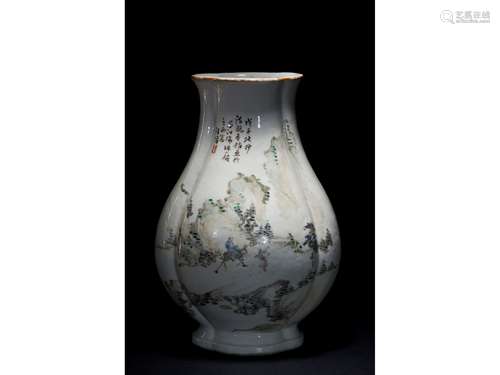 A QIANJIANG-ENAMELLED 'FIGURES' VASE