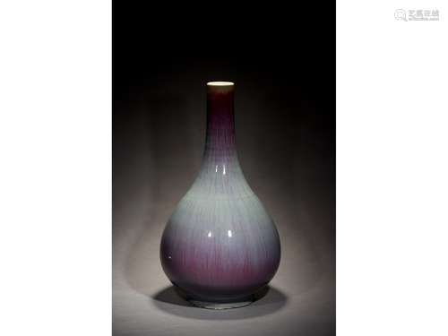 A LARGE FLAMBE GLAZED VASE