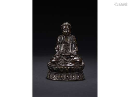 A BRONZE FIGURE OF AMITABHA