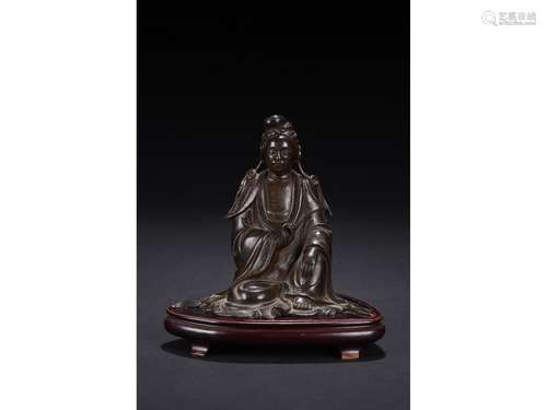 A BRONZE FIGURE OF BODHISATTVA