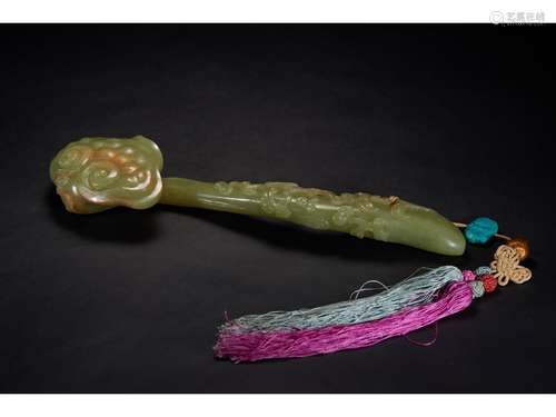 A YELLOW JADE LINGZHI RUYI SCEPTER