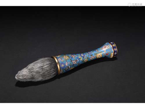 A CLOISONNE ENAMEL BRUSH WITH MARK