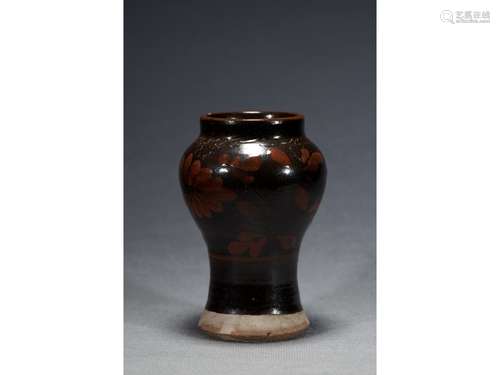 A BROWN GLAZED CIZHOU MEIPING VASE