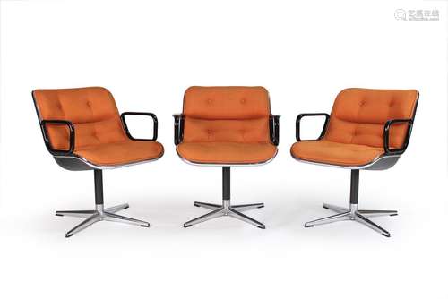 Charles POLLOCK & KNOLL INTERNATIONAL (éditeur)Trois fauteuils « Pollock »,