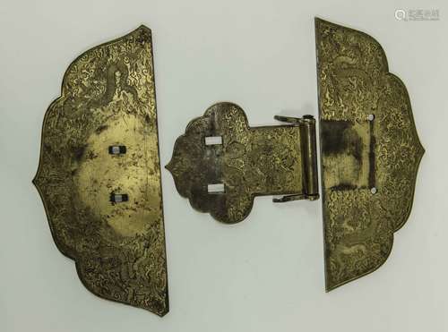 Qing - A Gruop Of Three Glit-Brass ‘Dragon’ Hinge