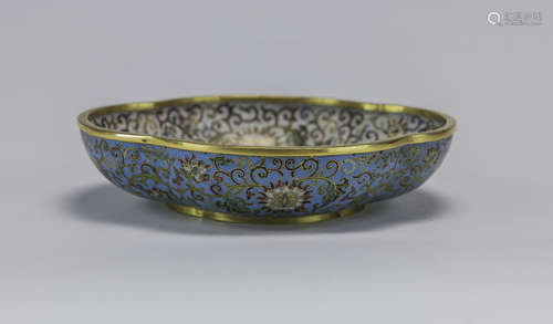 Qing-A Cloisonné ‘Sun Flower Rim’ Brush Washer