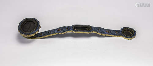 Qing-A Cloisonné Enamel’interlock Flower’ Ruyi Scepter