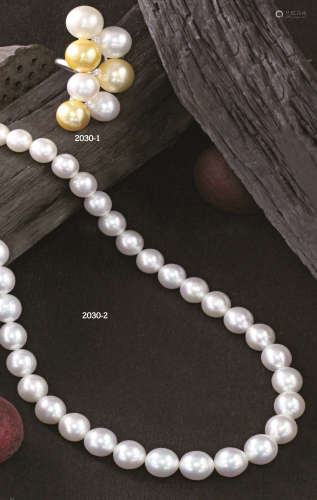 18k 白金 南洋珍珠 钻石 戒指 项链