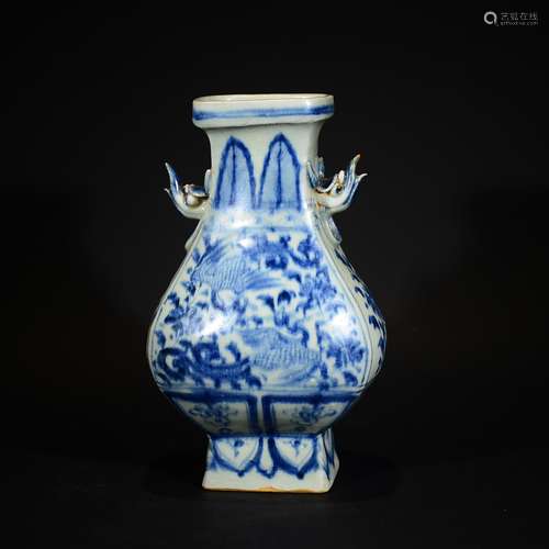 MING D., A BLUE AND WHITE VASE