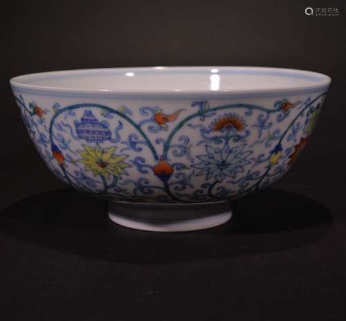 YONGZHENG MARK, A DOUCAI BOWL