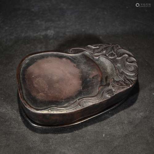 QING D., A CARVED DUAN INKSTONE WITH BOX