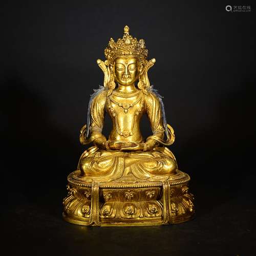 QING D., A GILT BRONZE BUDDHA FIGURE