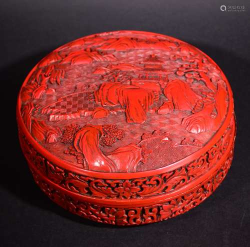 REPUBLIC PERIOD, A CARVED LACQUER WARE BOX