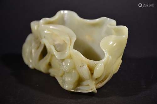 QING D., A CARVED HETIAN JADE WASHER