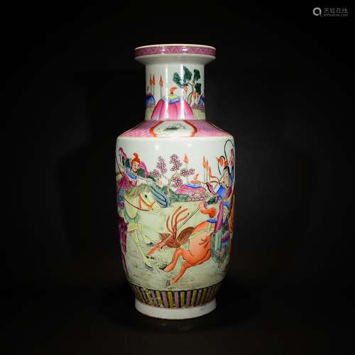 QING D., A FAMILLE ROSE FIGURAL VASE