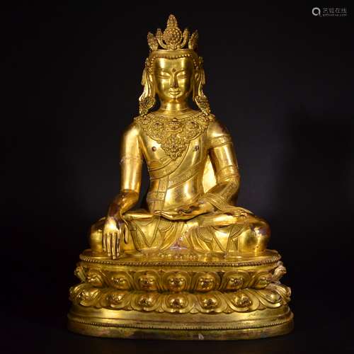 A GILD BRONZE BUDDHA