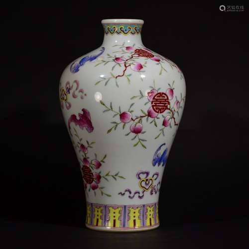 QIANLONG MARK, A FAMILLE ROSE MEIPING VASE