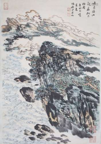 Chinese Scroll Painting on Paper, Lu Yanshao